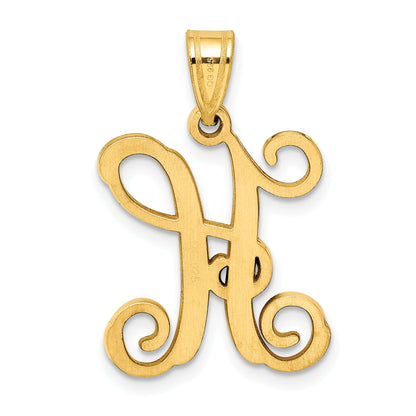 Gold Plated Sterling Silver Letter H Initial Pendant