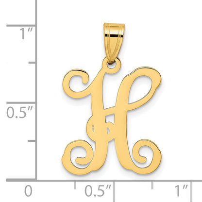 Gold Plated Sterling Silver Letter H Initial Pendant