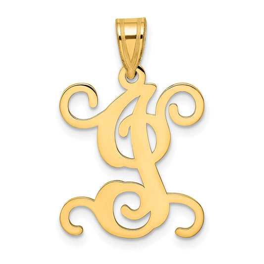 Gold Plated Sterling Silver Letter I Initial Pendant