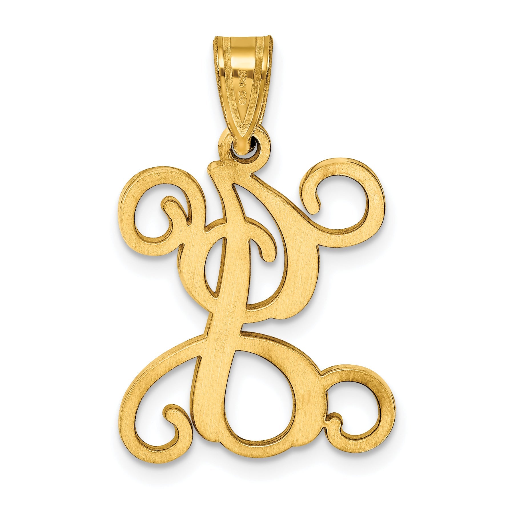 Gold Plated Sterling Silver Letter J Initial Pendant