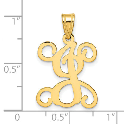 Gold Plated Sterling Silver Letter J Initial Pendant