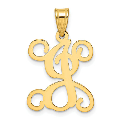 Gold Plated Sterling Silver Letter J Initial Pendant