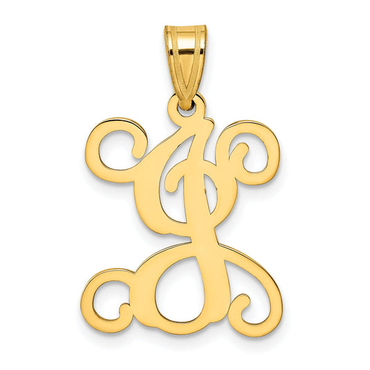Gold Plated Sterling Silver Letter J Initial Pendant