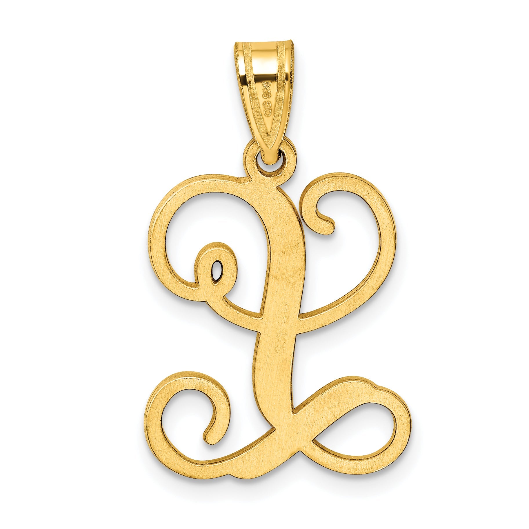 Gold Plated Sterling Silver Letter L Initial Pendant