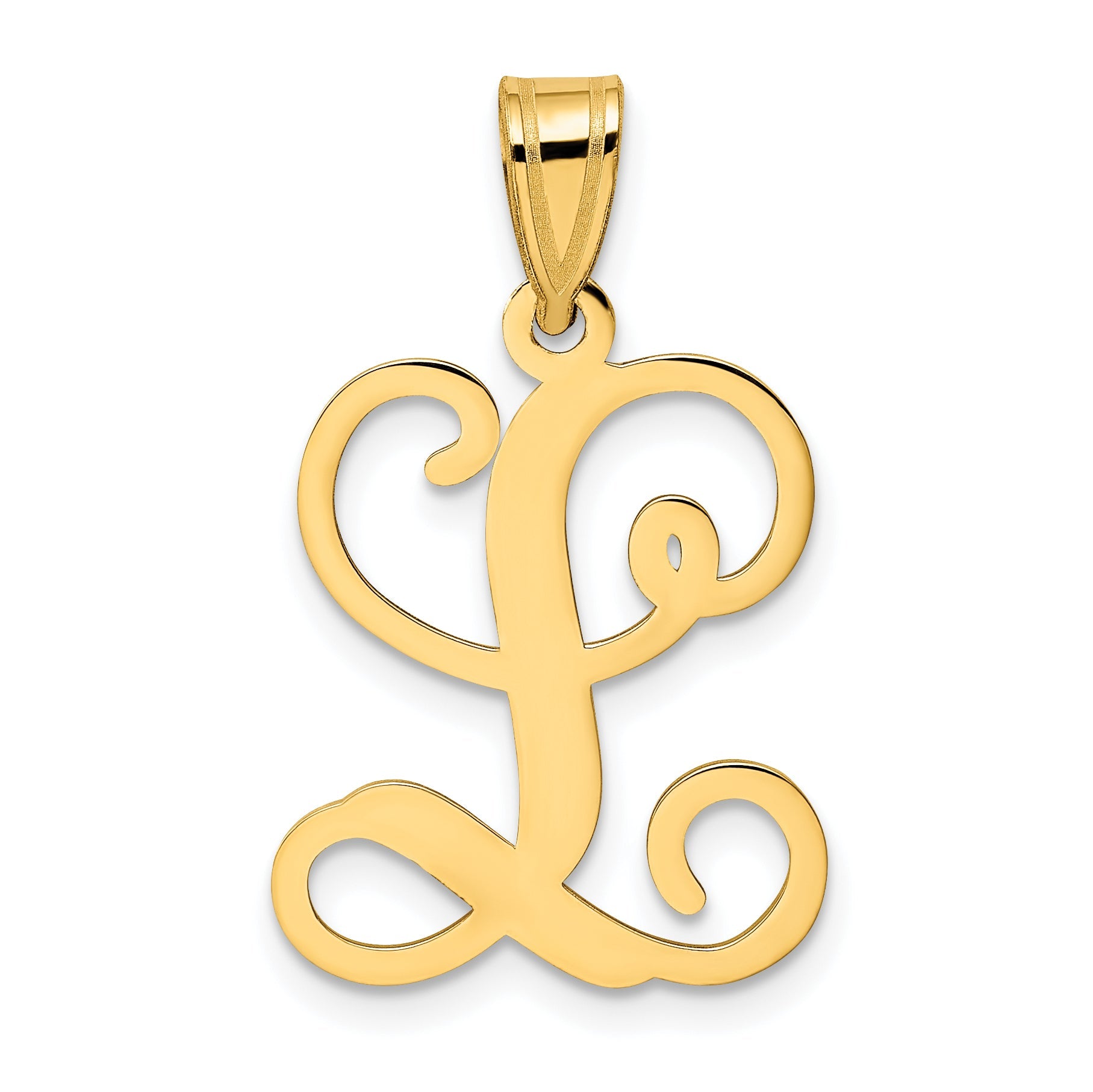 Gold Plated Sterling Silver Letter L Initial Pendant