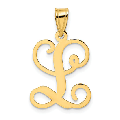 Gold Plated Sterling Silver Letter L Initial Pendant