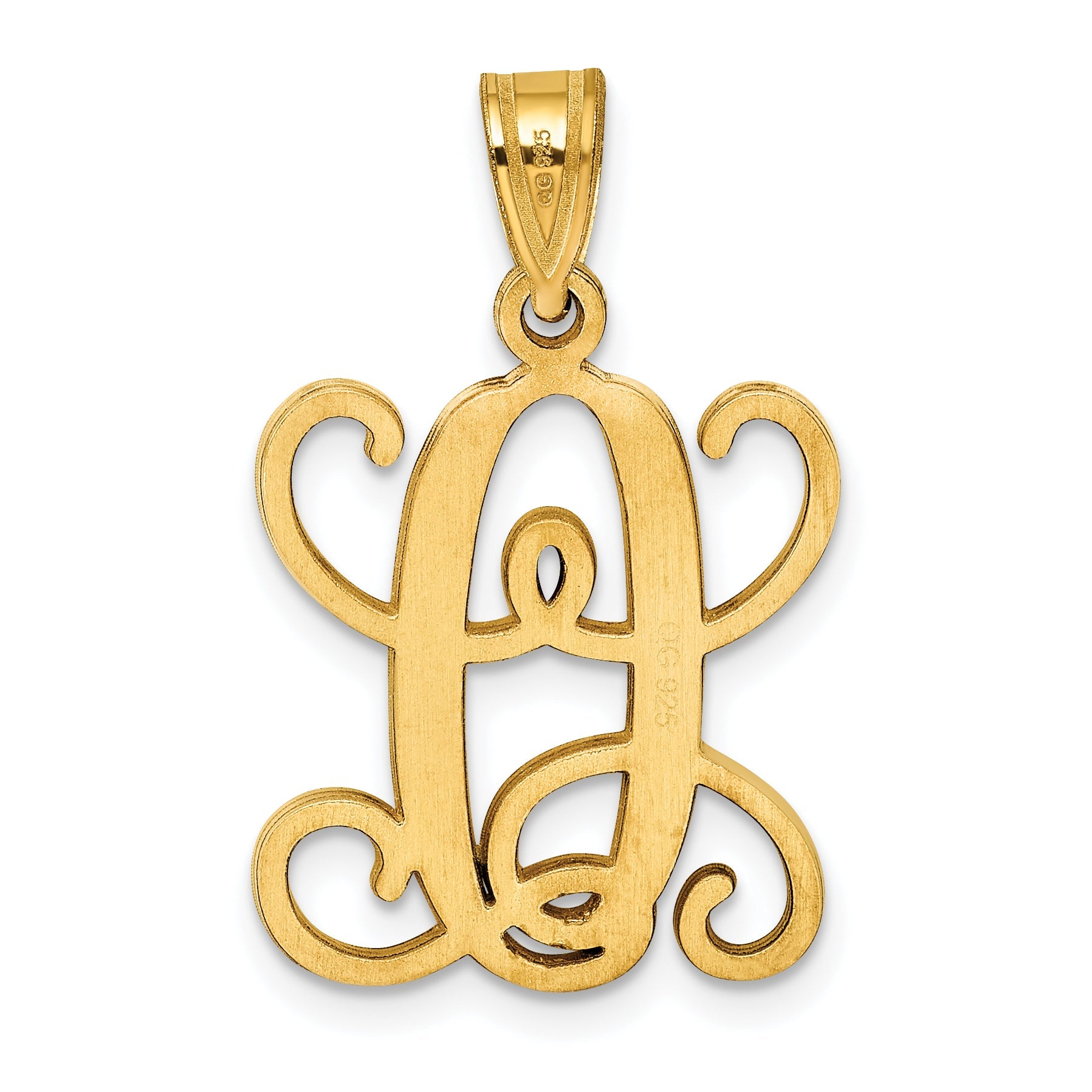 Gold Plated Sterling Silver Letter O Initial Pendant