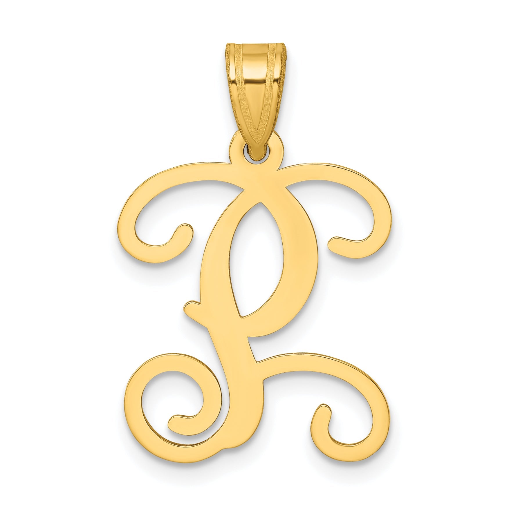 Gold Plated Sterling Silver Letter P Initial Pendant