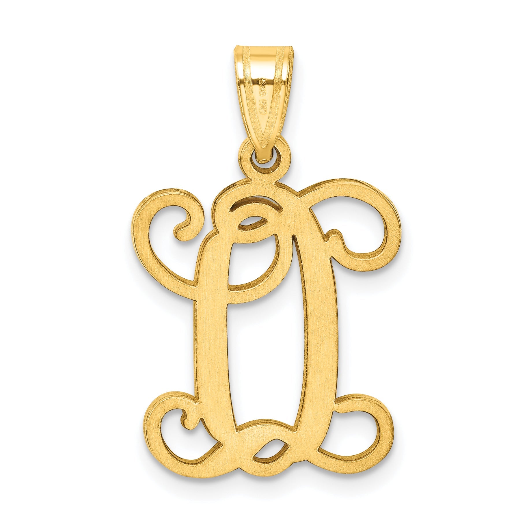 Gold Plated Sterling Silver Letter Q Initial Pendant