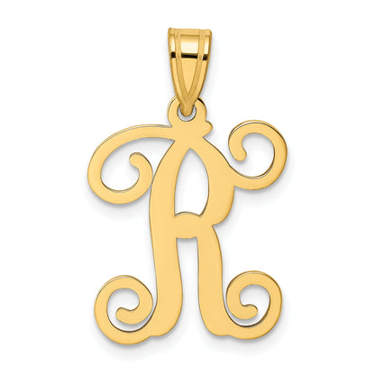 Gold Plated Sterling Silver Letter R Initial Pendant