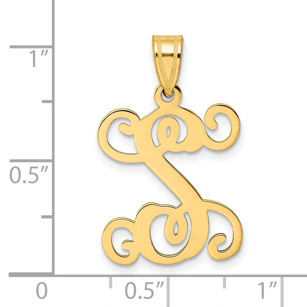 Gold Plated Sterling Silver Letter S Initial Pendant