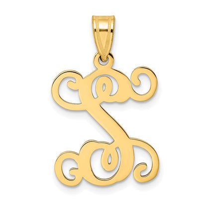 Gold Plated Sterling Silver Letter S Initial Pendant