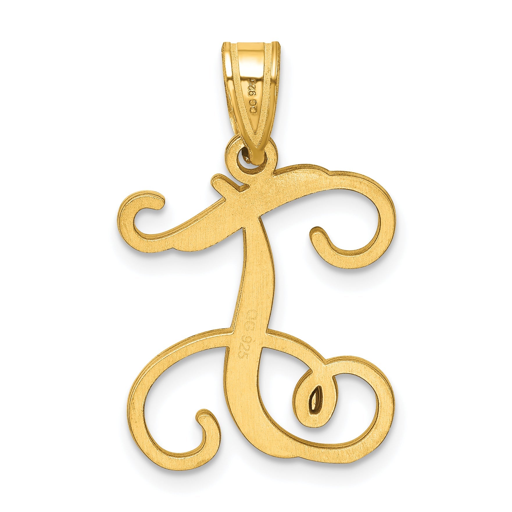 Gold Plated Sterling Silver Letter T Initial Pendant