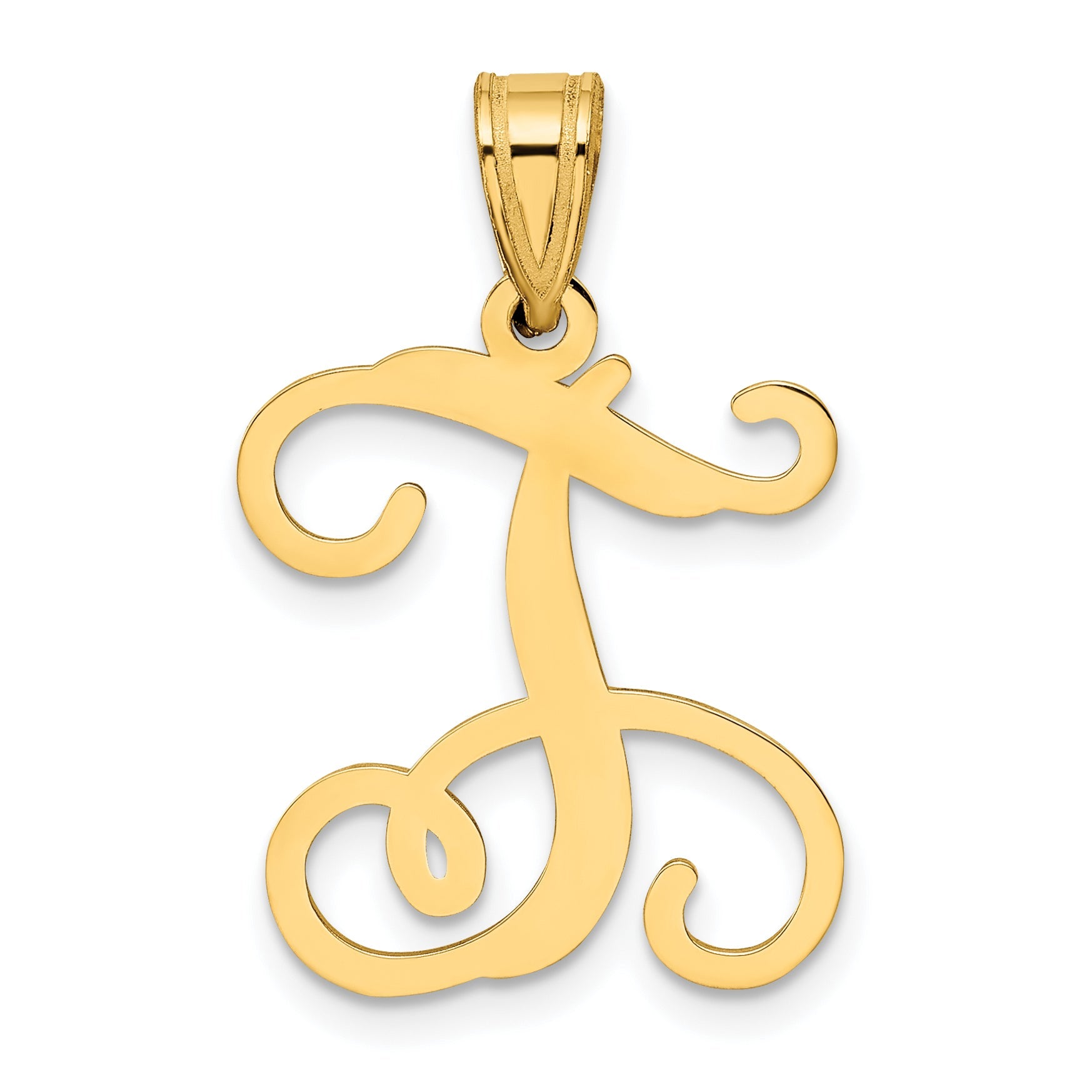 Gold Plated Sterling Silver Letter T Initial Pendant