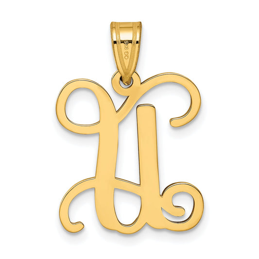 Gold Plated Sterling Silver Letter U Initial Pendant