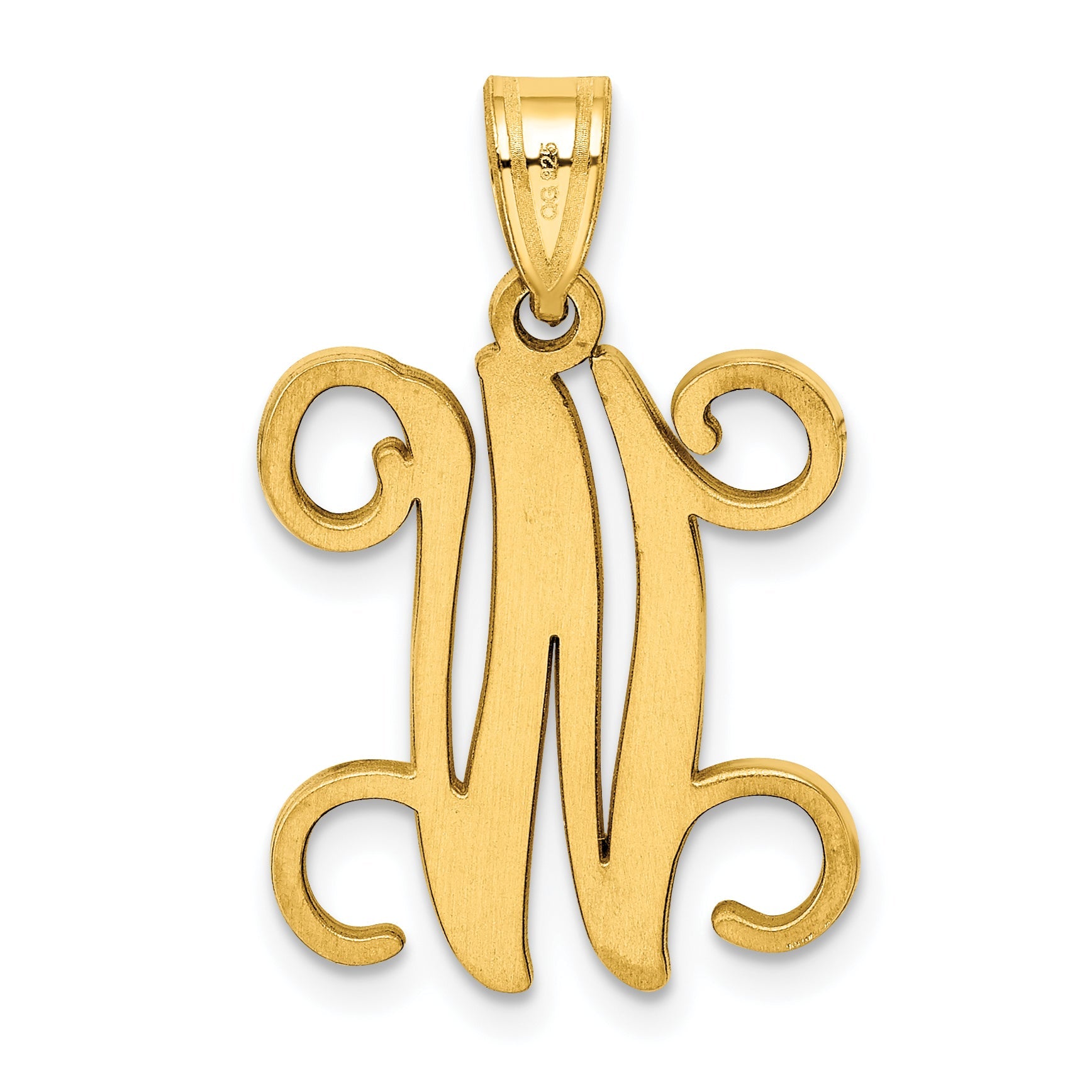 Gold Plated Sterling Silver Letter W Initial Pendant