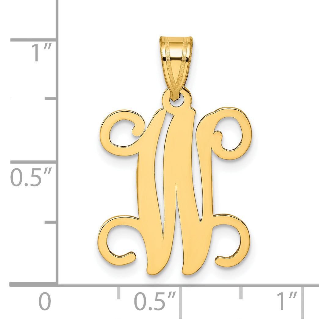 Gold Plated Sterling Silver Letter W Initial Pendant