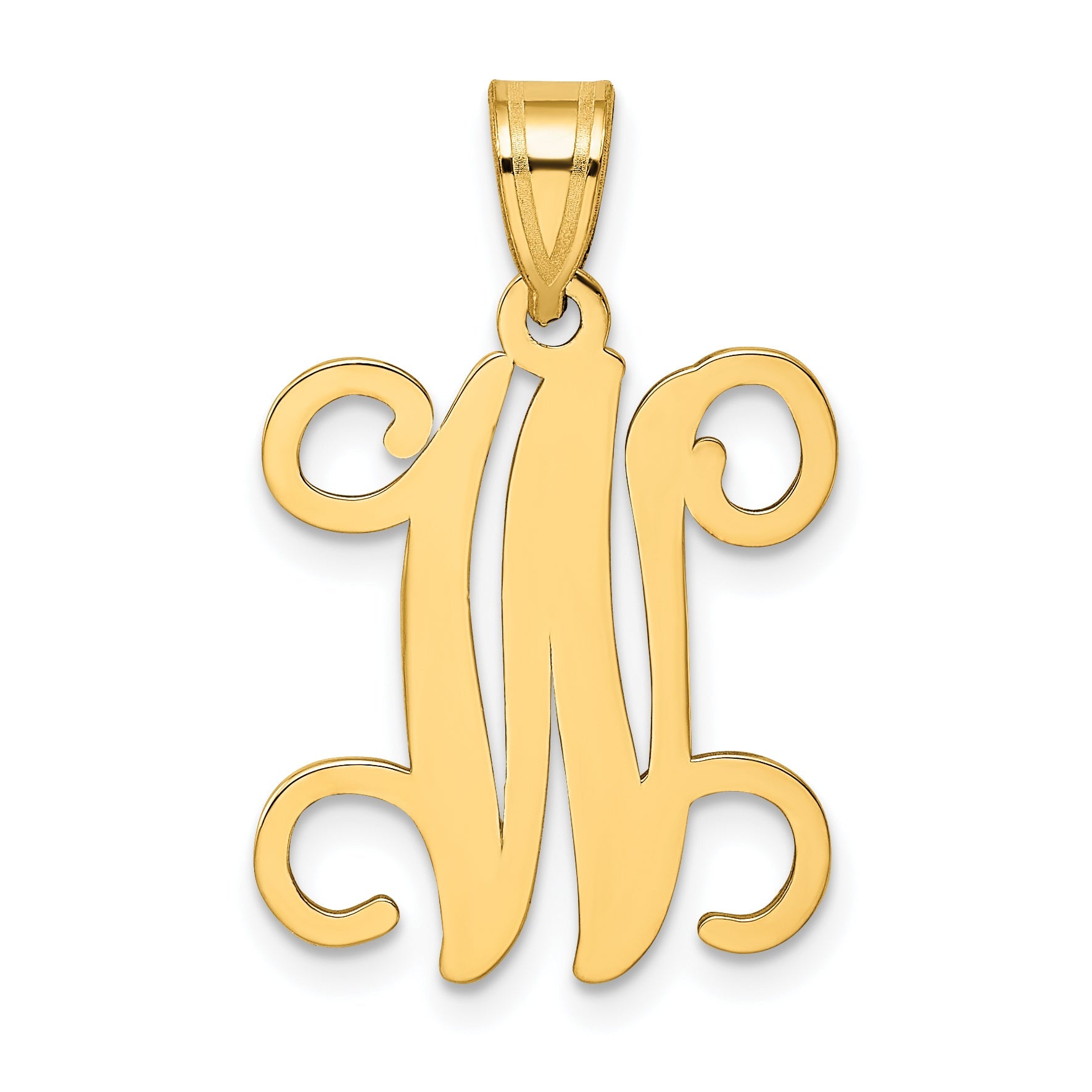 Gold Plated Sterling Silver Letter W Initial Pendant