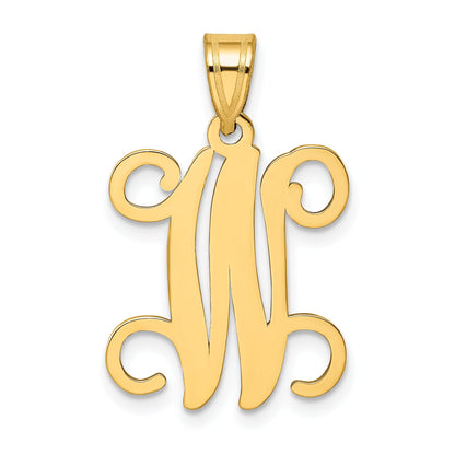 Gold Plated Sterling Silver Letter W Initial Pendant