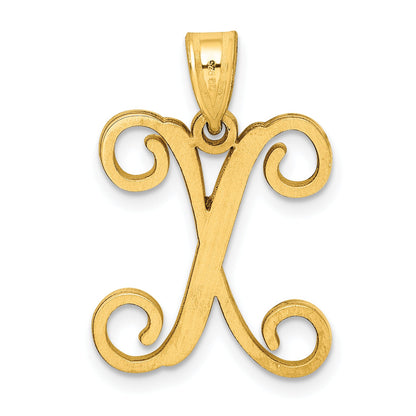 Gold Plated Sterling Silver Letter X Initial Pendant