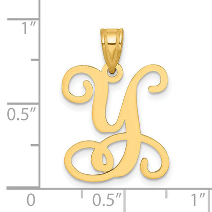 Gold Plated Sterling Silver Letter Y Initial Pendant