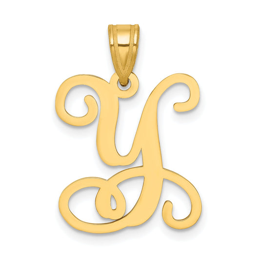 Gold Plated Sterling Silver Letter Y Initial Pendant