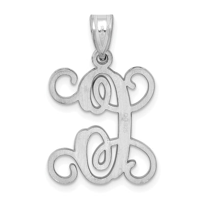 Sterling Silver Rhodium Plated Letter C Initial Pendant