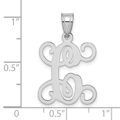 Sterling Silver Rhodium Plated Letter C Initial Pendant