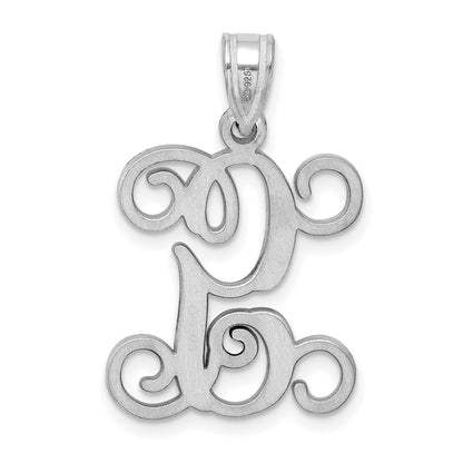 Sterling Silver Rhodium Plated Letter G Initial Pendant
