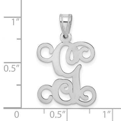 Sterling Silver Rhodium Plated Letter G Initial Pendant