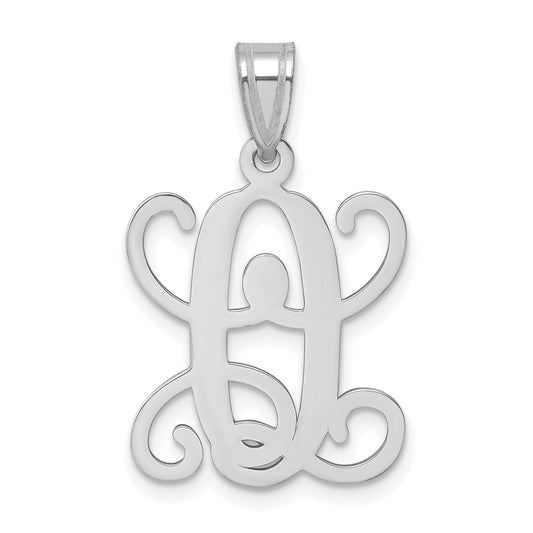Sterling Silver Rhodium Plated Letter O Initial Pendant