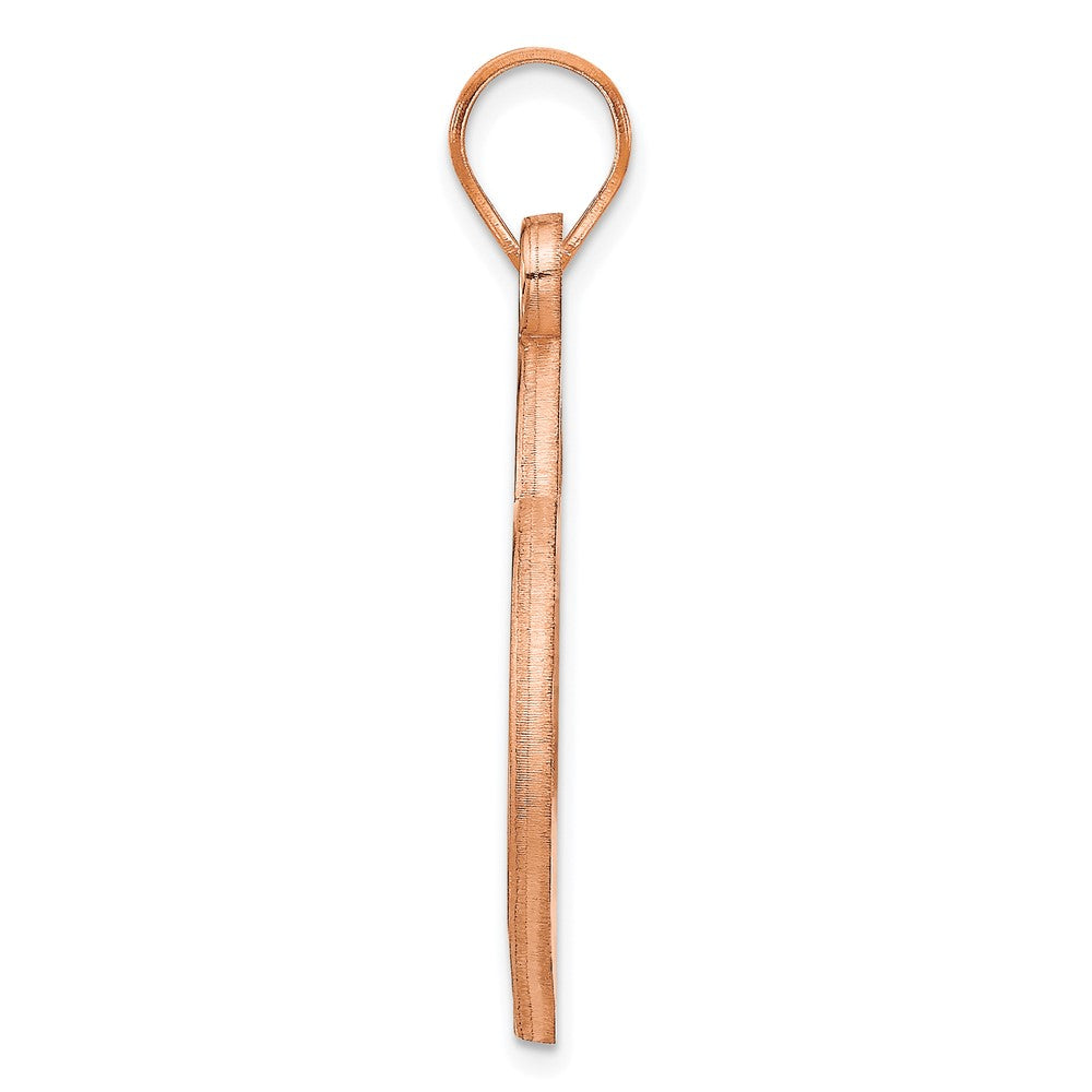 Rose Plated Sterling Silver/Rose Etched Heart Pendant