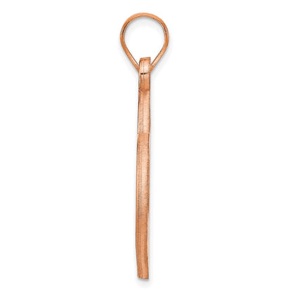 Rose Plated Sterling Silver/Rose Etched Heart Pendant