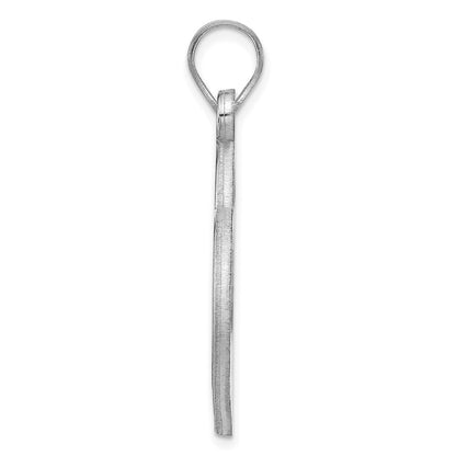 14K White Gold Etched Heart Pendant