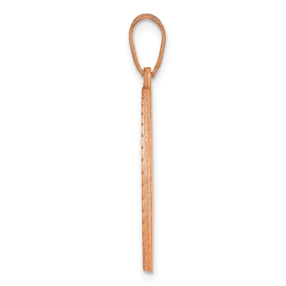 Rose Plated Brushed With Beaded Border Monogram Pendant