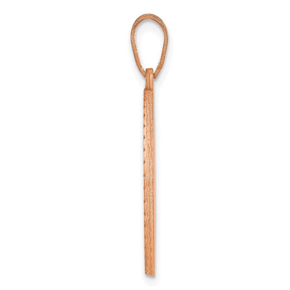 Rose Plated Brushed With Beaded Border Monogram Pendant