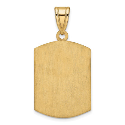 14K Yellow Gold Brushed Monogram Pendant