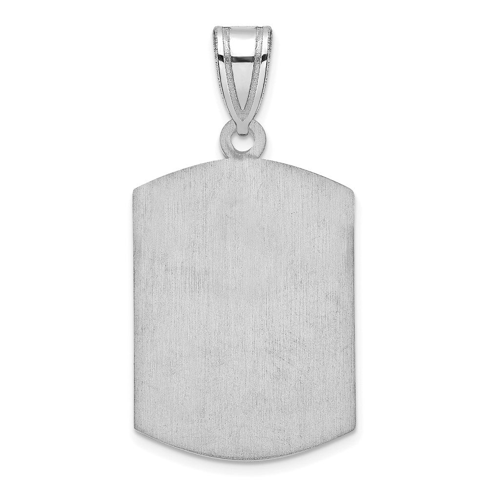 Sterling Silver Silver/Rhodium Plated Brushed Monogram Pendant