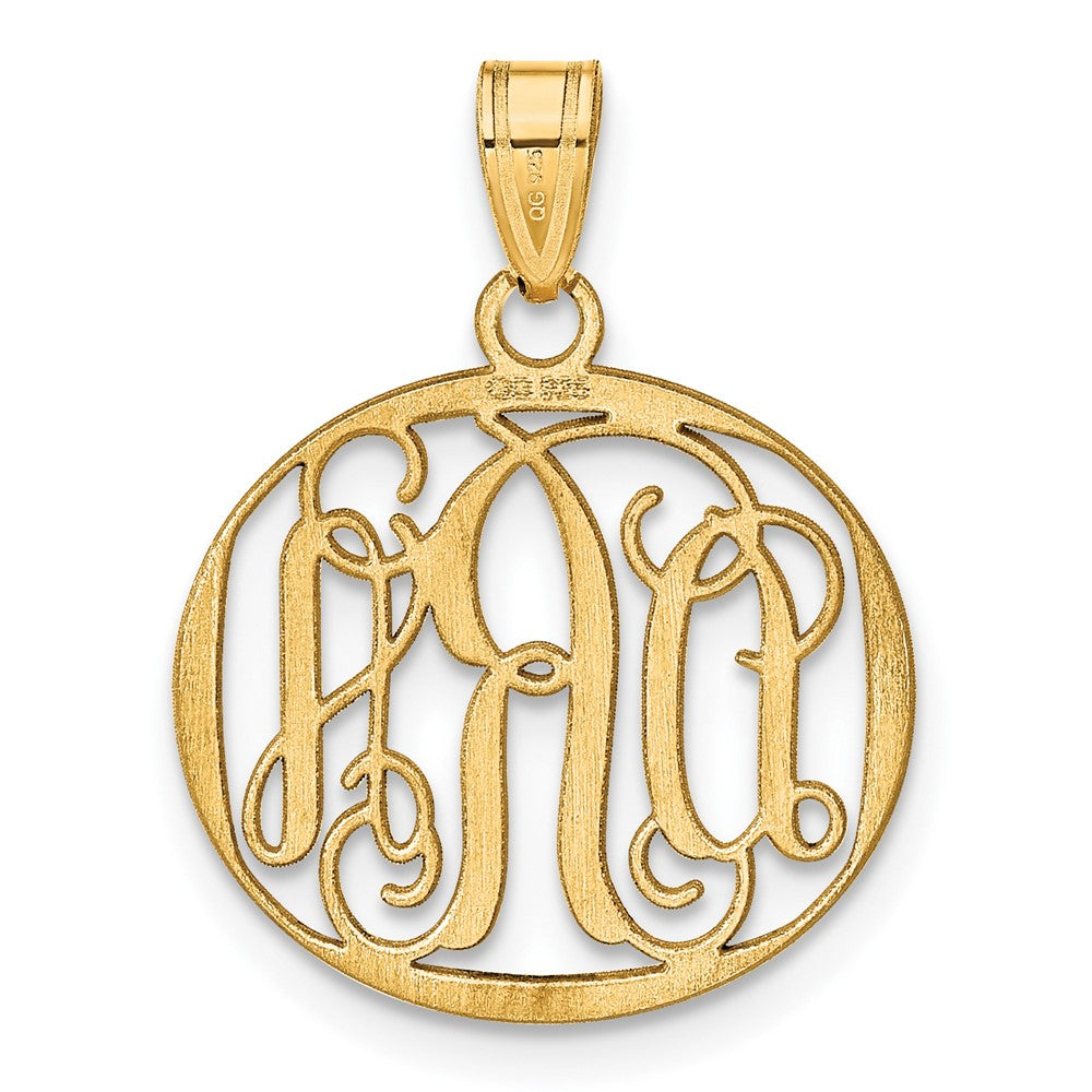 Gold Plated Sterling Silver/Gold Small Round Monogram Pendant