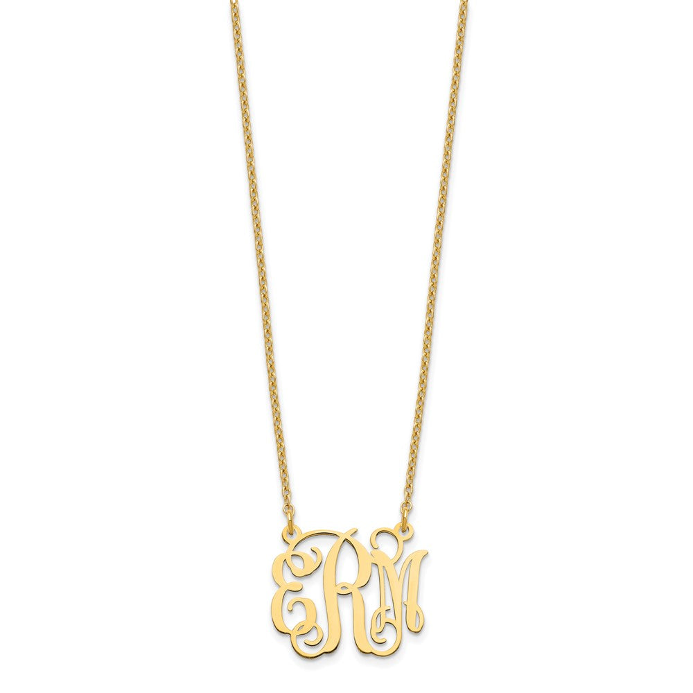 Gold Plated Sterling Silver/Gold Small Monogram Necklace
