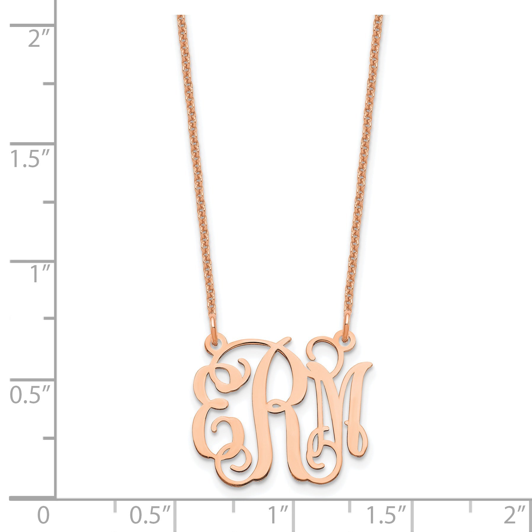14K Rose Gold Small Monogram Necklace