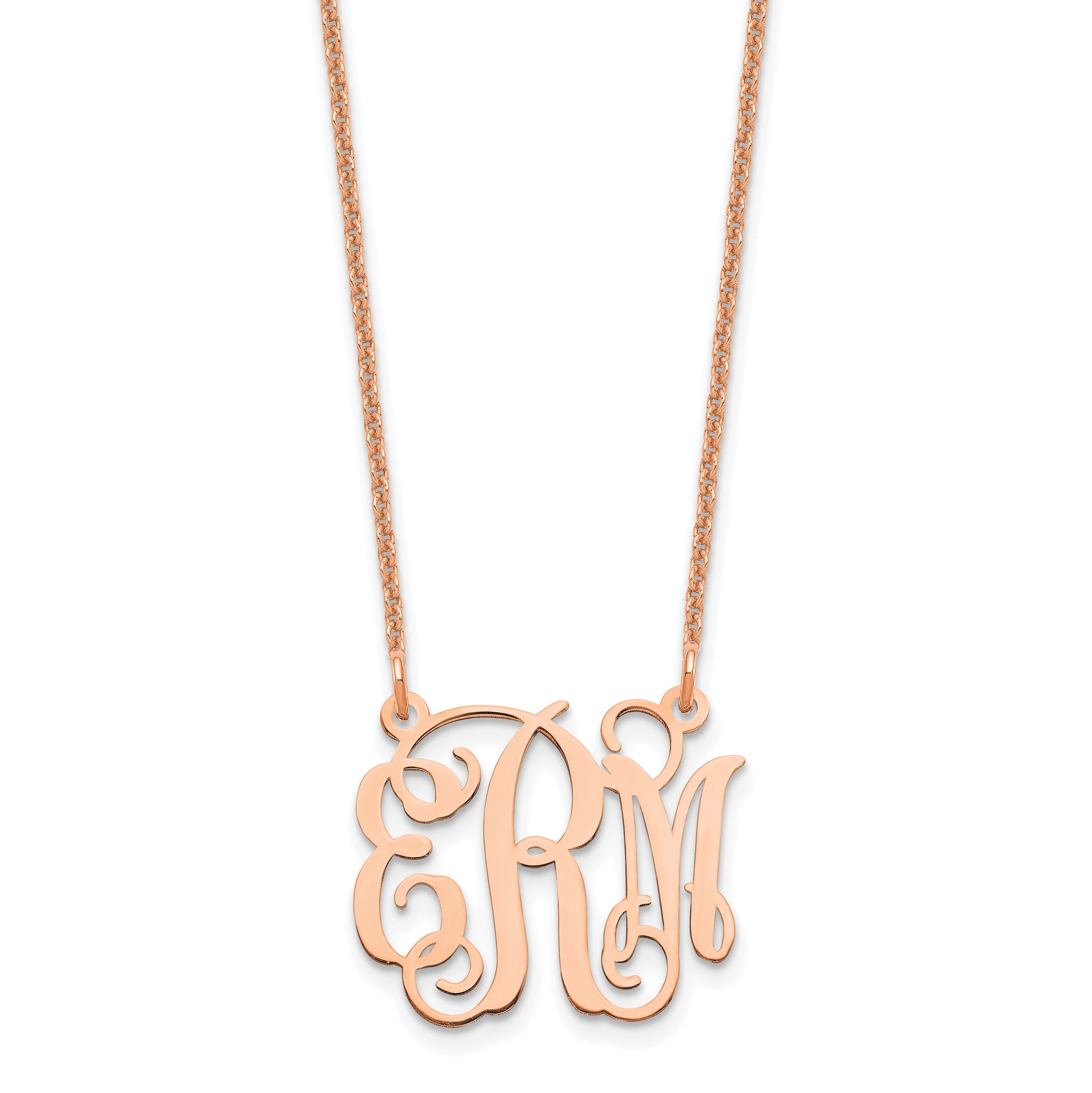 14K Rose Gold Small Monogram Necklace
