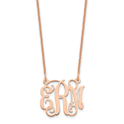 14K Rose Gold Small Monogram Necklace