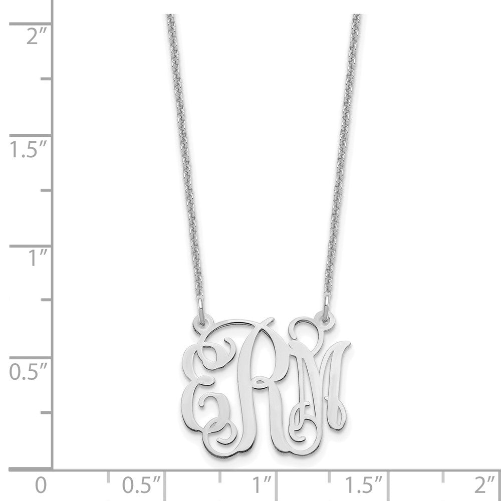 14K White Gold Small Monogram Necklace
