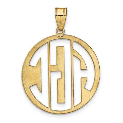 14K Yellow Gold Round Cut Out Monogram Pendant