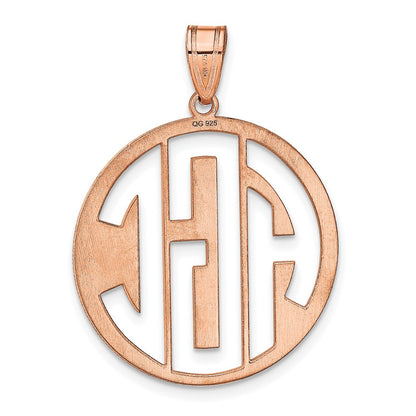 14K Rose Gold Round Cut Out Monogram Pendant