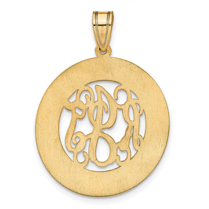 Gold Plated Sterling Silver/Gold Round Family Monogram Pendant