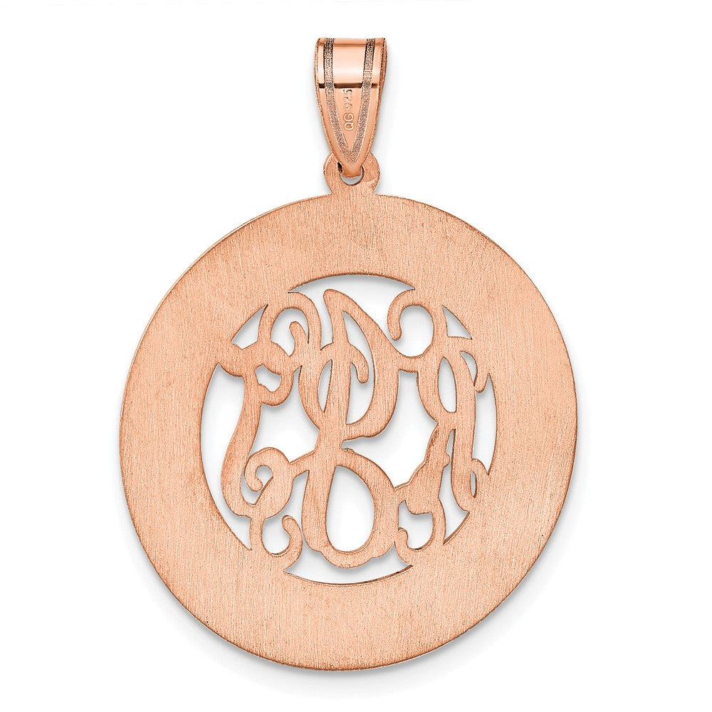 14K Rose Gold Round Family Monogram Pendant