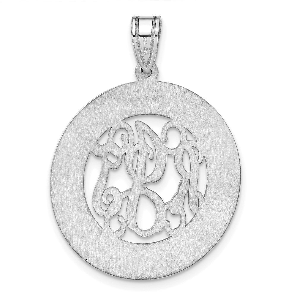 Sterling Silver Silver/Rhodium Plated Round Family Monogram Pendant