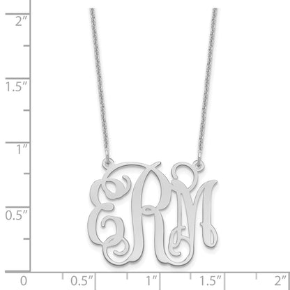 14K White Gold Medium Monogram Necklace